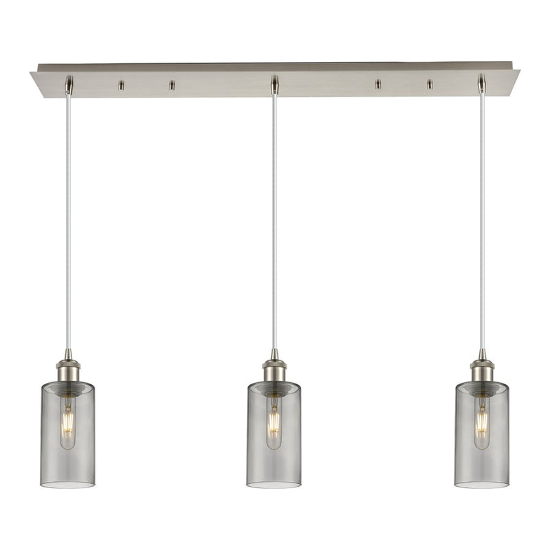 Innovations Crown Point 3Lt 37" Cord Linear Pendant, SN/SM - 123B-3P-SN-G434-7SM