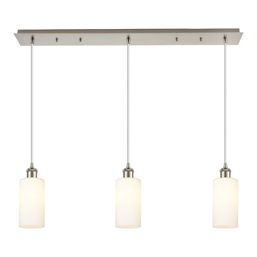Innovations Crown Point 3Lt 37" Cord Linear Pendant, SN/WH - 123B-3P-SN-G434-7WH