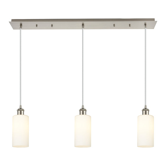 Innovations Crown Point 3Lt 37" Cord Linear Pendant, SN/WH - 123B-3P-SN-G434-7WH