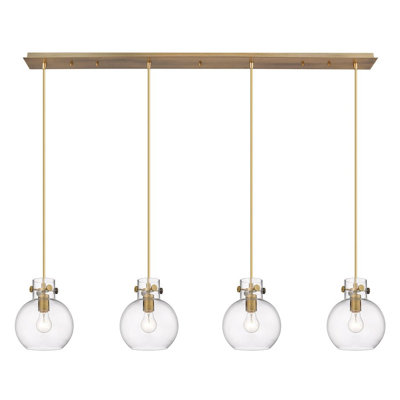 Innovations Newton Sphere 4Lt 8" CL Pendant, BS/CL - 124-410-1PS-BB-G410-8CL