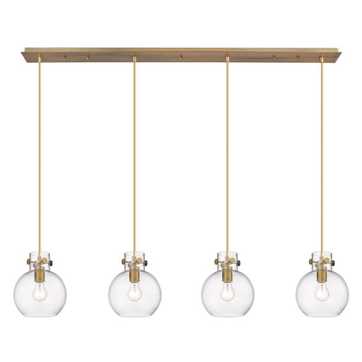 Innovations Newton Sphere 4Lt 8" CL Pendant, BS/CL - 124-410-1PS-BB-G410-8CL