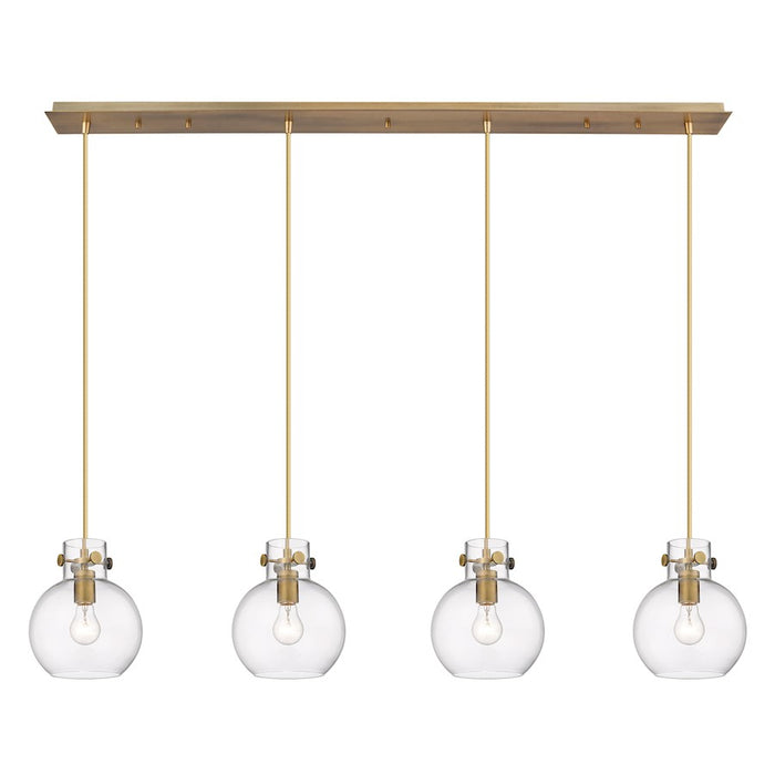 Innovations Newton Sphere 4Lt 8" CL Pendant, BS/CL - 124-410-1PS-BB-G410-8CL