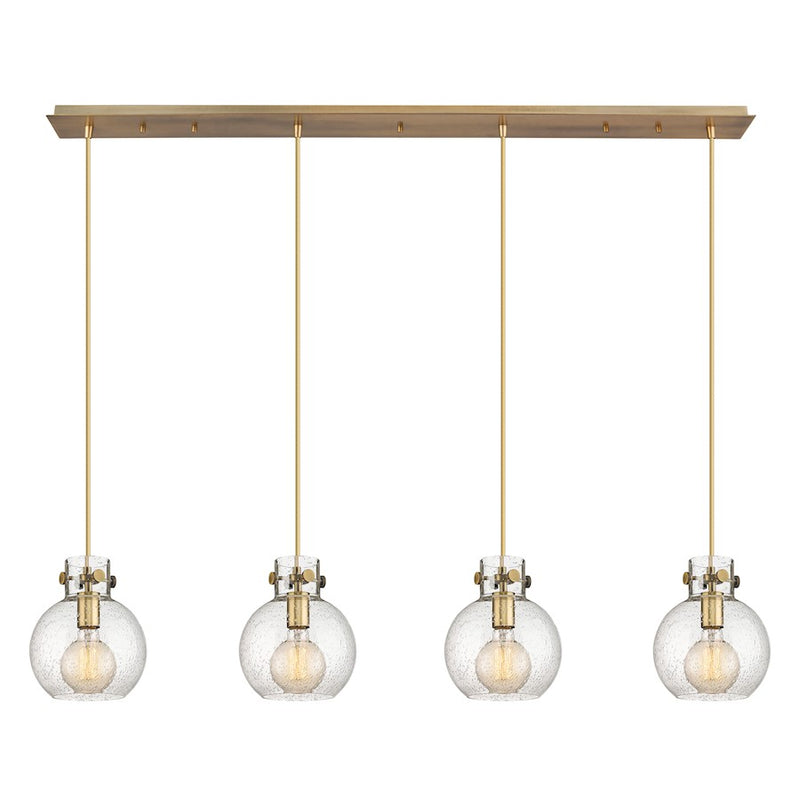 Innovations Newton Sphere 4Lt 8" CL Pendant, BS/SD - 124-410-1PS-BB-G410-8SDY