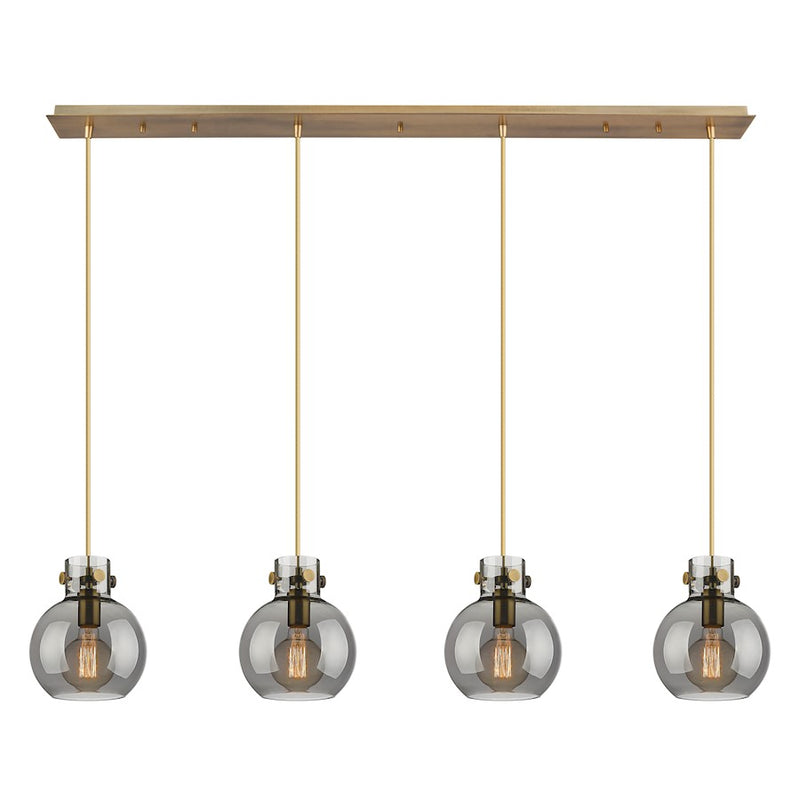 Innovations Newton Sphere 4Lt 8" CL Pendant, BS/SM - 124-410-1PS-BB-G410-8SM