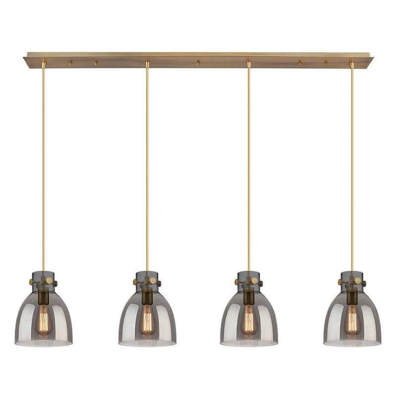 Innovations Newton Bell 4Lt 8" CL Pendant, BS/SM - 124-410-1PS-BB-G412-8SM