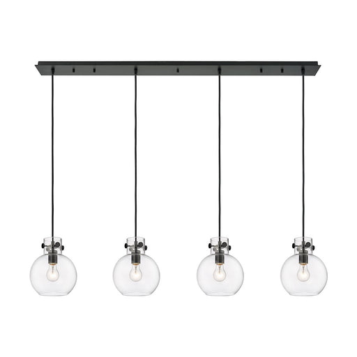 Innovations Newton Sphere 4Lt 8" CL Pendant, BK/CL - 124-410-1PS-BK-G410-8CL