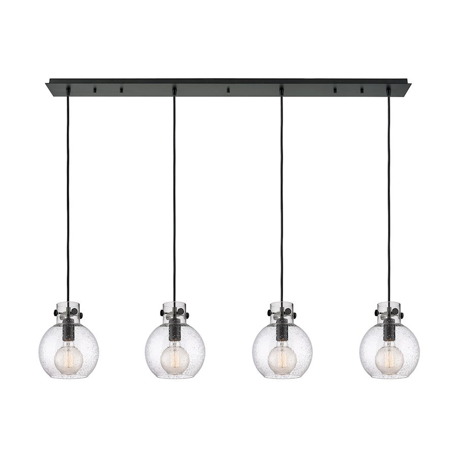 Innovations Newton Sphere 4Lt 8" CL Pendant, BK/SD - 124-410-1PS-BK-G410-8SDY