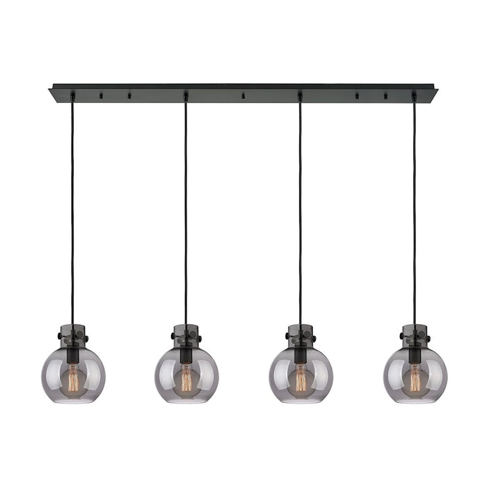 Innovations Newton Sphere 4Lt 8" CL Pendant, BK/SM - 124-410-1PS-BK-G410-8SM