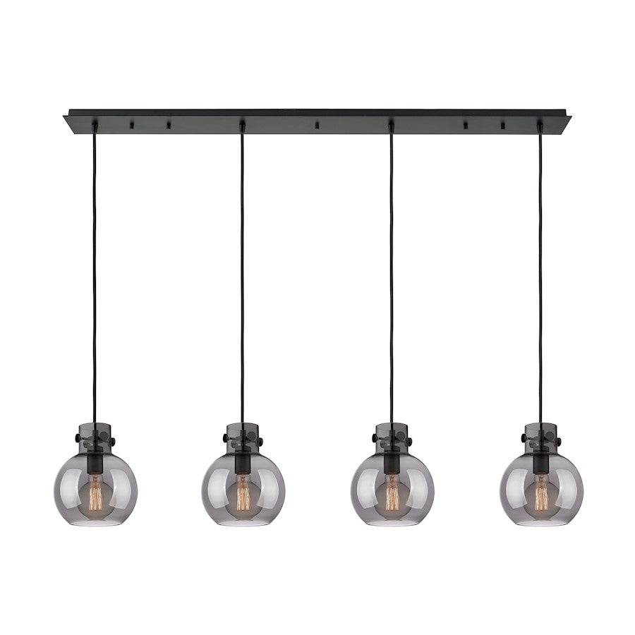 Innovations Newton Sphere 4Lt 8" CL Pendant, BK/SM - 124-410-1PS-BK-G410-8SM