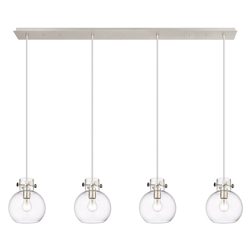Innovations Newton Sphere 4Lt 8" CL Pendant, PN/CL - 124-410-1PS-PN-G410-8CL
