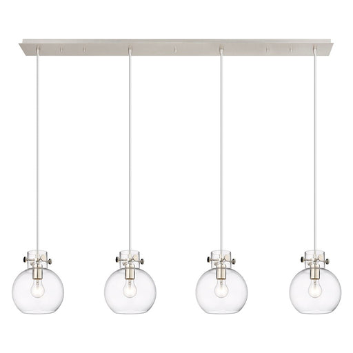 Innovations Newton Sphere 4Lt 8" CL Pendant, PN/CL - 124-410-1PS-PN-G410-8CL