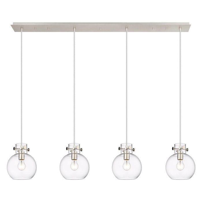Innovations Newton Sphere 4Lt 8" CL Pendant, PN/CL - 124-410-1PS-PN-G410-8CL