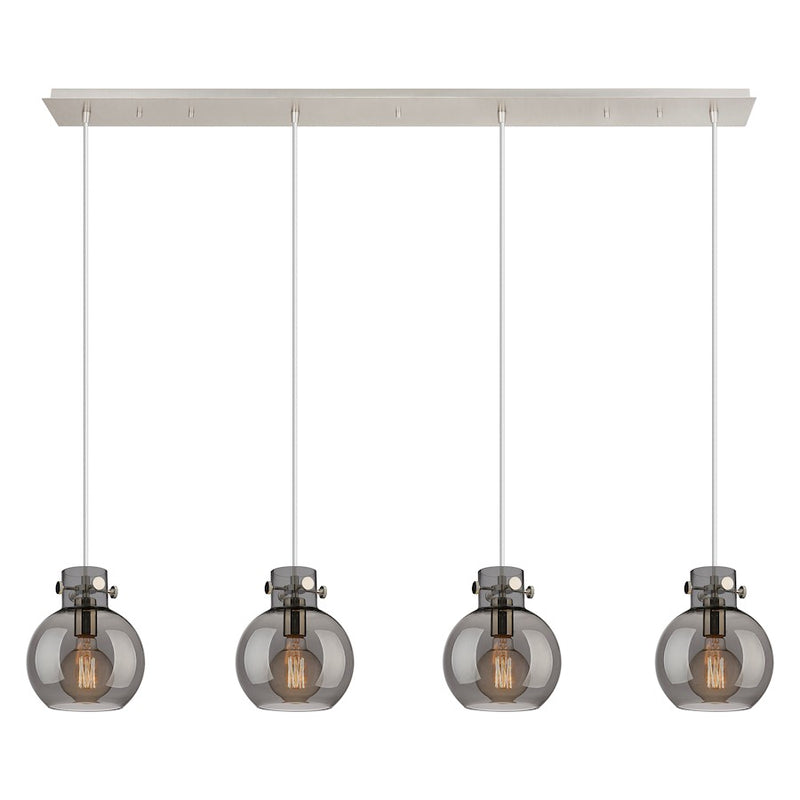 Innovations Newton Sphere 4Lt 8" CL Pendant, PN/SM - 124-410-1PS-PN-G410-8SM