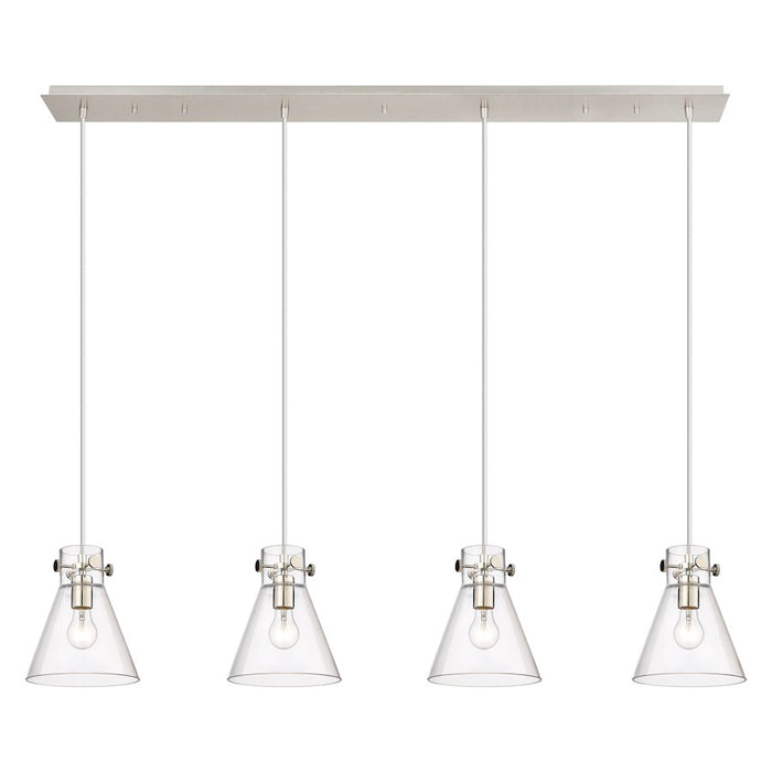 Innovations Newton Cone 4Lt 8" CL Pendant, PN/CL - 124-410-1PS-PN-G411-8CL