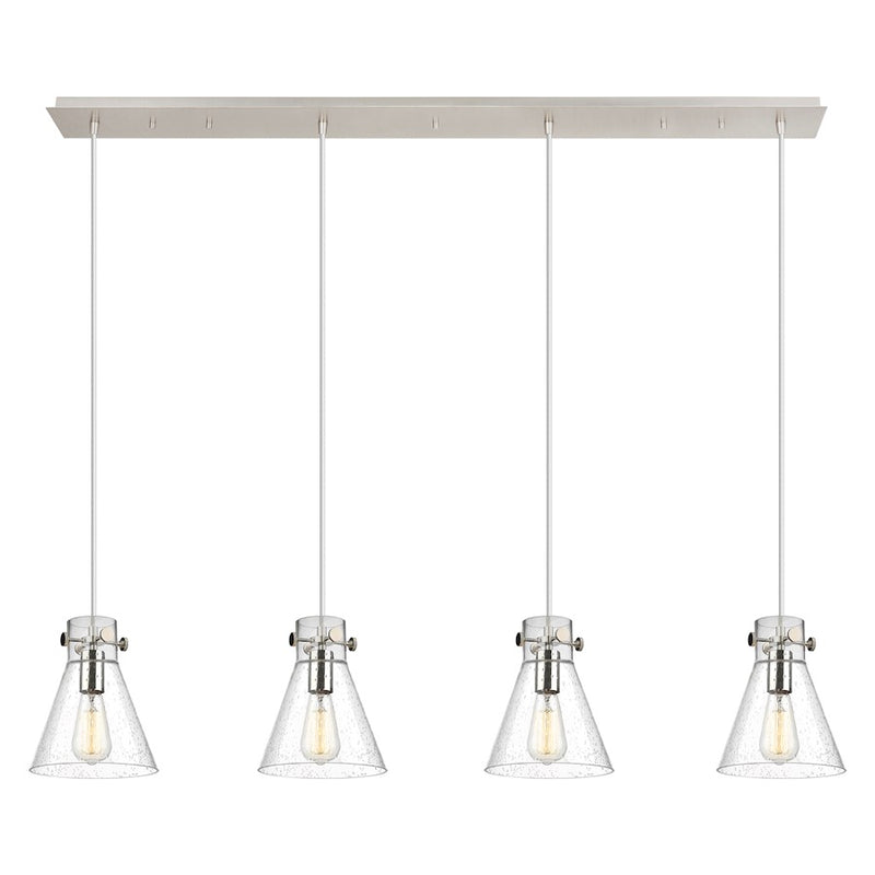 Innovations Newton Cone 4Lt 8" CL Pendant, PN/SD - 124-410-1PS-PN-G411-8SDY