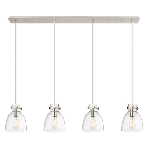 Innovations Newton Bell 4Lt 8" CL Pendant, PN/CL - 124-410-1PS-PN-G412-8CL