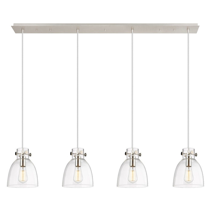 Innovations Newton Bell 4Lt 8" CL Pendant, PN/CL - 124-410-1PS-PN-G412-8CL