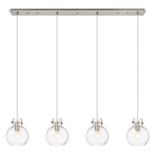 Innovations Newton Sphere 4Lt 8" CL Pendant, SN/CL - 124-410-1PS-SN-G410-8CL