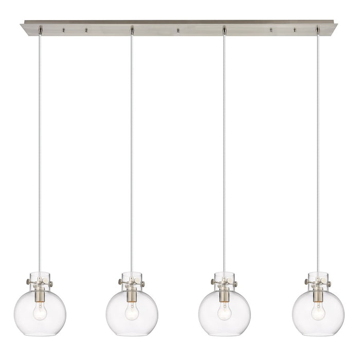 Innovations Newton Sphere 4Lt 8" CL Pendant, SN/CL - 124-410-1PS-SN-G410-8CL