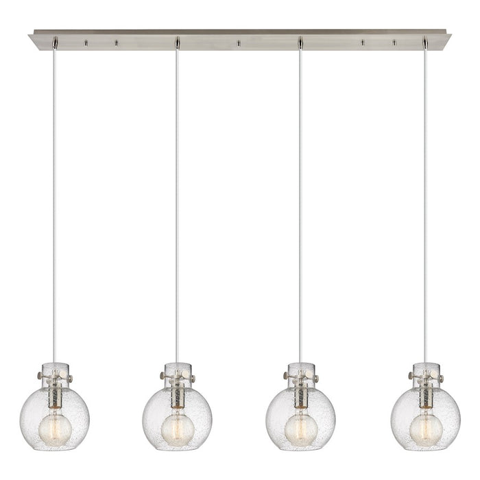 Innovations Newton Sphere 4Lt 8" CL Pendant, SN/SD - 124-410-1PS-SN-G410-8SDY