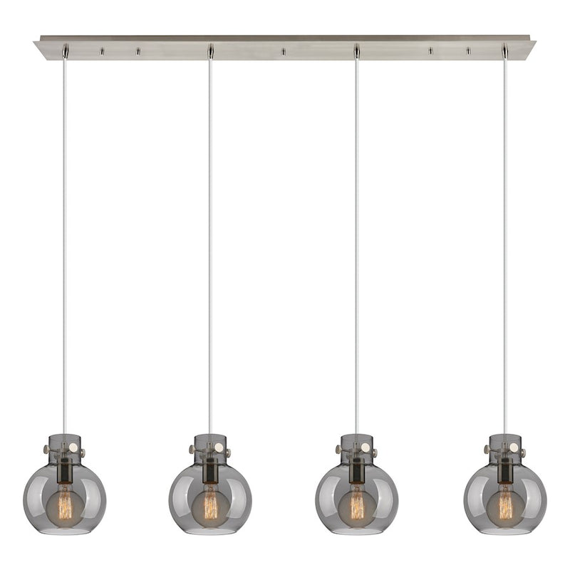 Innovations Newton Sphere 4Lt 8" CL Pendant, SN/SM - 124-410-1PS-SN-G410-8SM