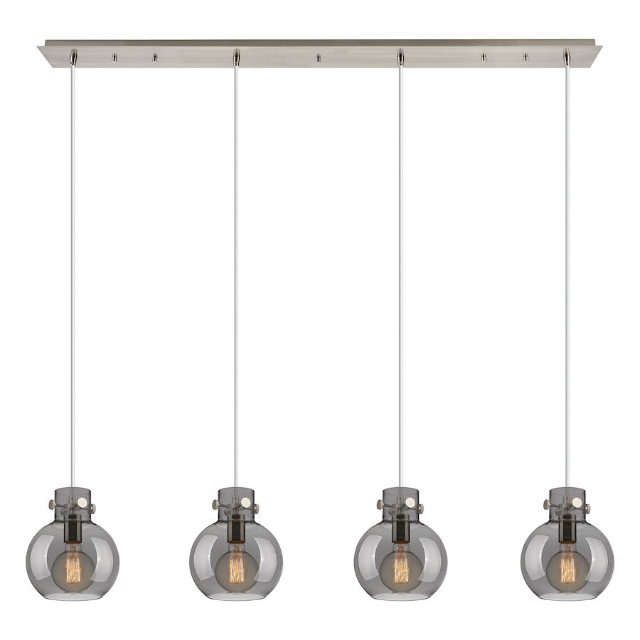 Innovations Newton Sphere 4Lt 8" CL Pendant, SN/SM - 124-410-1PS-SN-G410-8SM