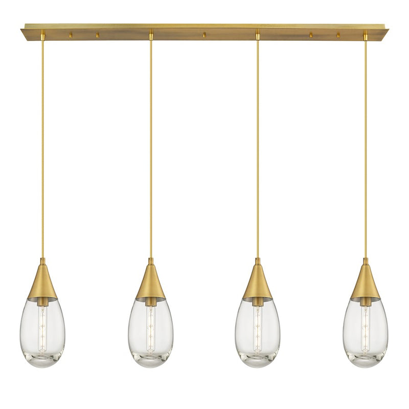 Innovations Malone 4Lt 6" Cord Linear Pendant, BS/CL - 124-450-1P-BB-G450-6CL
