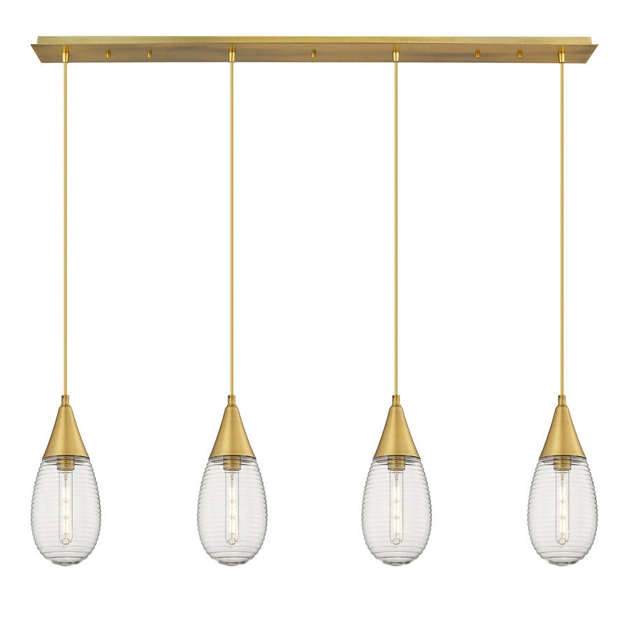 Innovations Malone 4Lt 6" Cord Linear Pendant, BS/SCL - 124-450-1P-BB-G450-6SCL