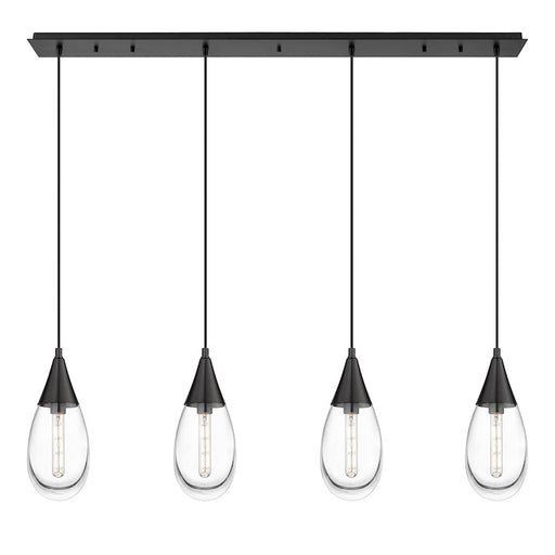 Innovations Malone 4Lt 6" Cord Linear Pendant, BK/CL - 124-450-1P-BK-G450-6CL