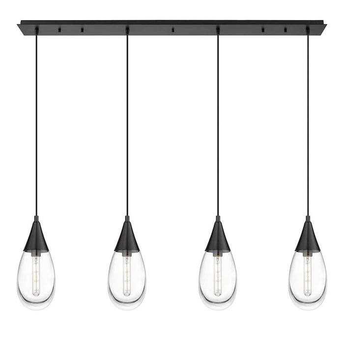 Innovations Malone 4Lt 6" Cord Linear Pendant, BK/CL - 124-450-1P-BK-G450-6CL