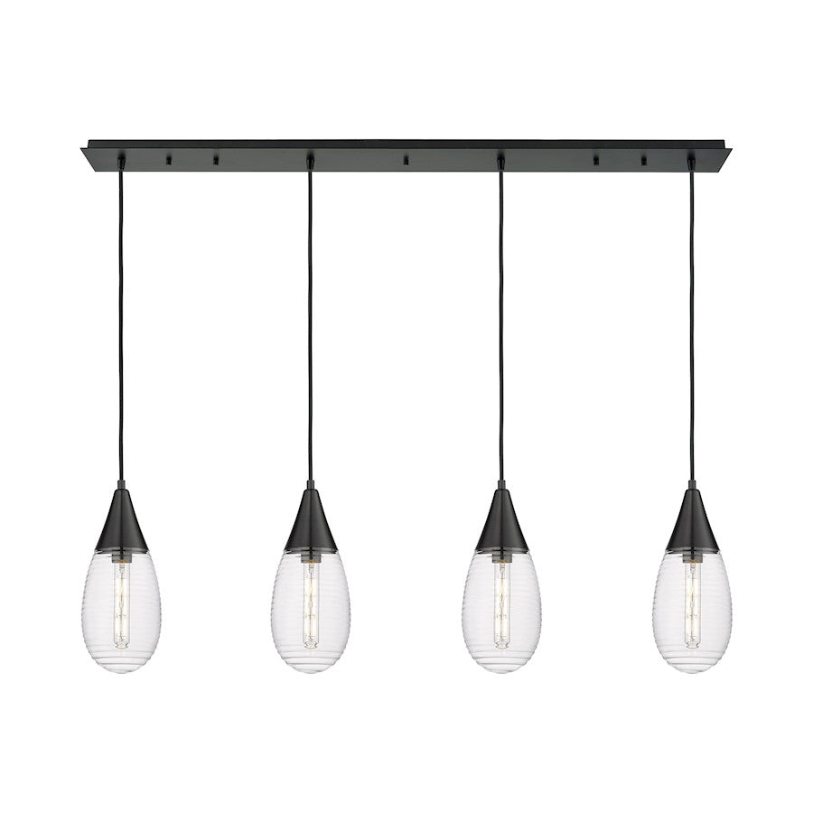 Innovations Malone 4Lt 6" Cord Linear Pendant, BK/SCL - 124-450-1P-BK-G450-6SCL