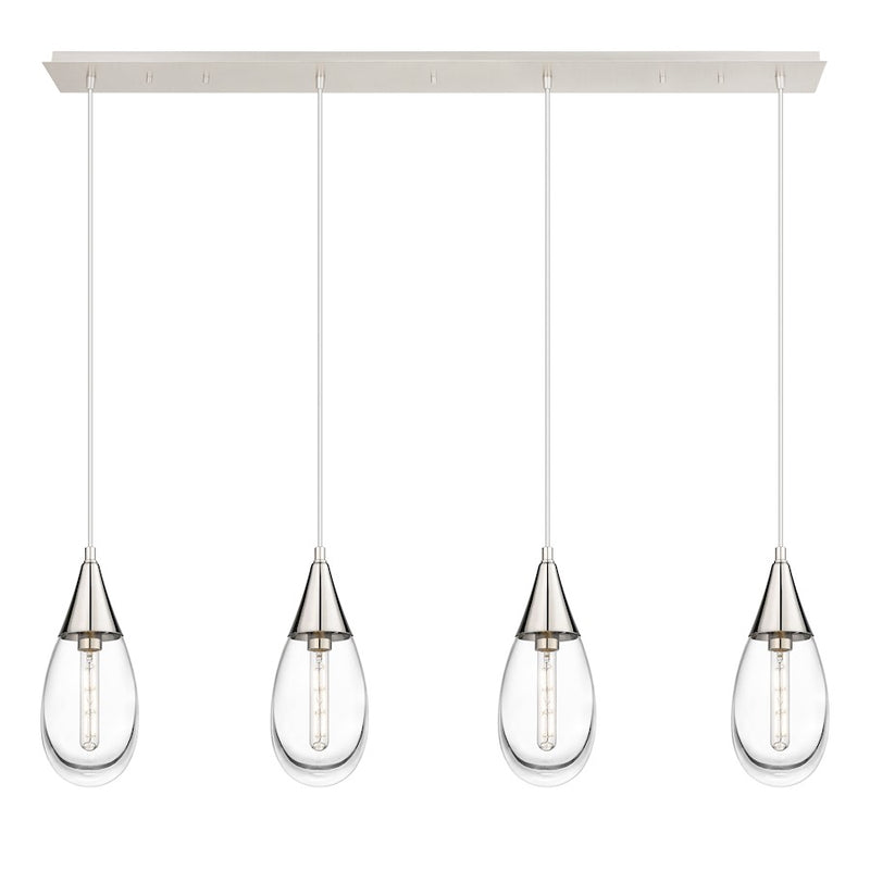 Innovations Malone 4Lt 6" Cord Linear Pendant, PN/Clear - 124-450-1P-PN-G450-6CL