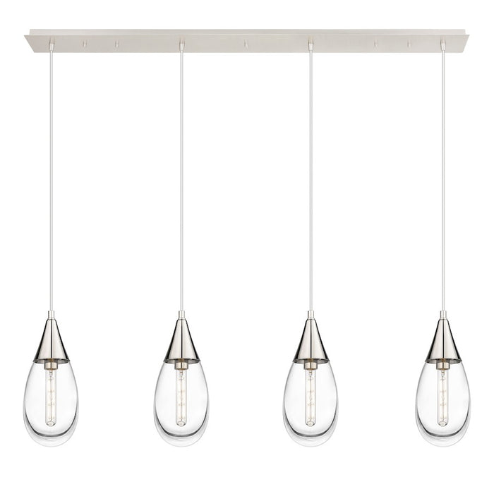 Innovations Malone 4Lt 6" Cord Linear Pendant, PN/Clear - 124-450-1P-PN-G450-6CL