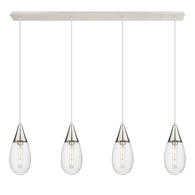 Innovations Malone 4Lt 6" Cord Linear Pendant, PN/SCL - 124-450-1P-PN-G450-6SCL