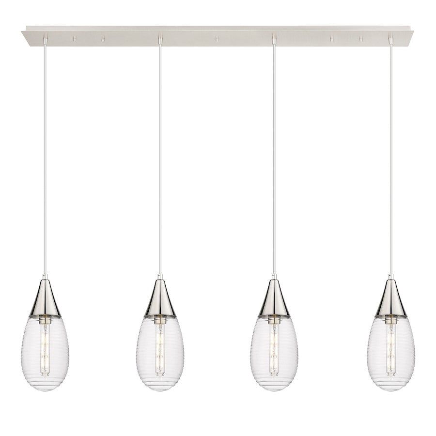 Innovations Malone 4Lt 6" Cord Linear Pendant, PN/SCL - 124-450-1P-PN-G450-6SCL