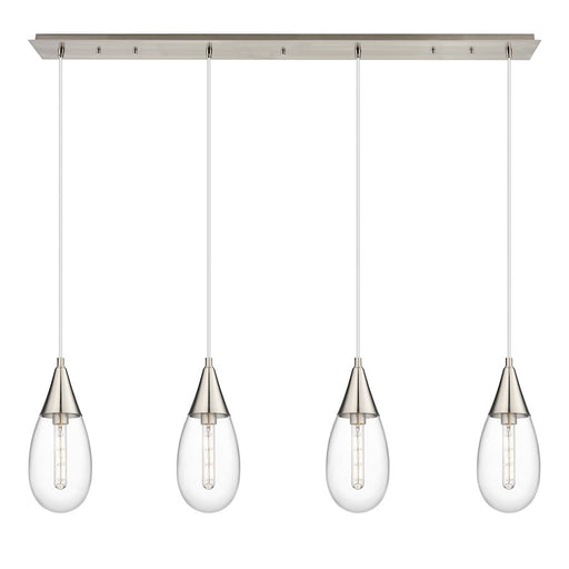 Innovations Malone 4Lt 6" Cord Linear Pendant, SN/Clear - 124-450-1P-SN-G450-6CL