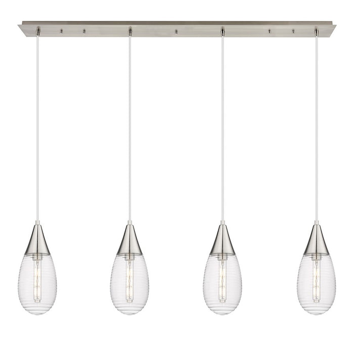 Innovations Malone 4Lt 6" Cord Linear Pendant, SN/SCL - 124-450-1P-SN-G450-6SCL