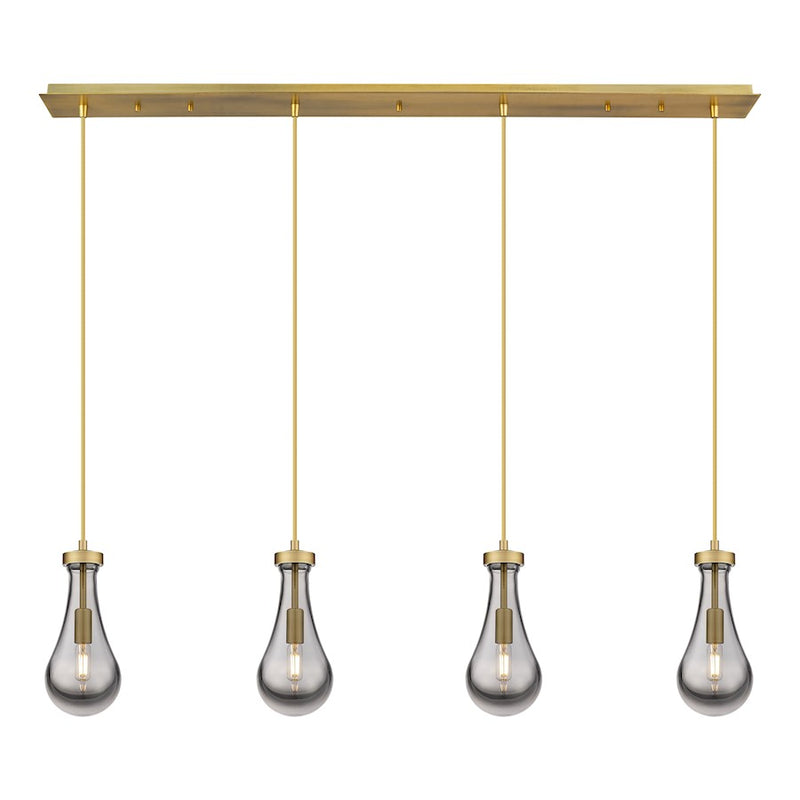 Innovations Owego 4Lt 5" Cord Linear Pendant, BS/SM - 124-451-1P-BB-G451-5SM