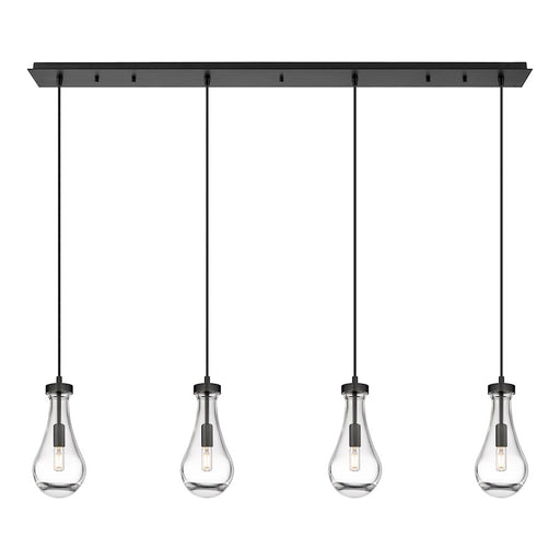 Innovations Owego 4Lt 5" Cord Linear Pendant, BK/CL - 124-451-1P-BK-G451-5CL