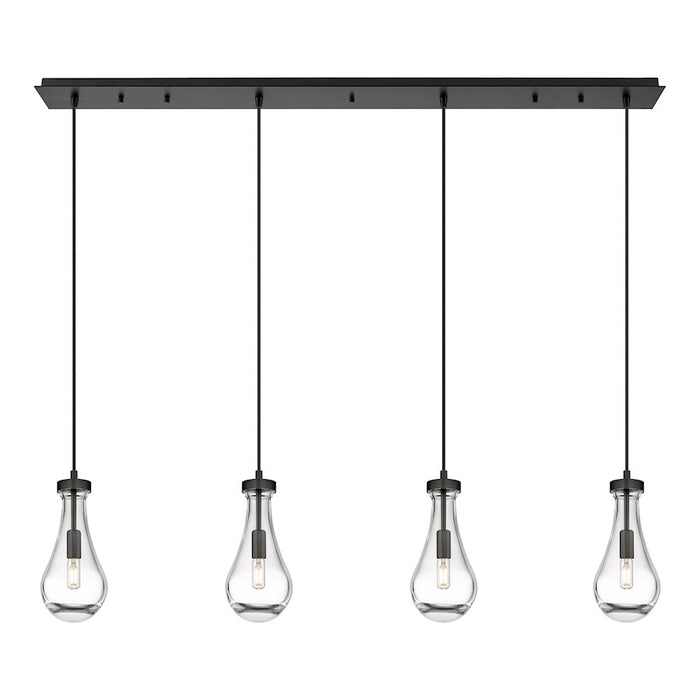 Innovations Owego 4Lt 5" Cord Linear Pendant, BK/CL - 124-451-1P-BK-G451-5CL