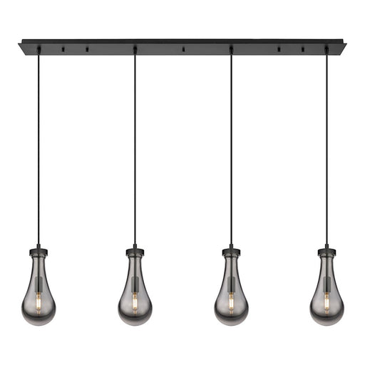 Innovations Owego 4Lt 5" Cord Linear Pendant, BK/SM - 124-451-1P-BK-G451-5SM