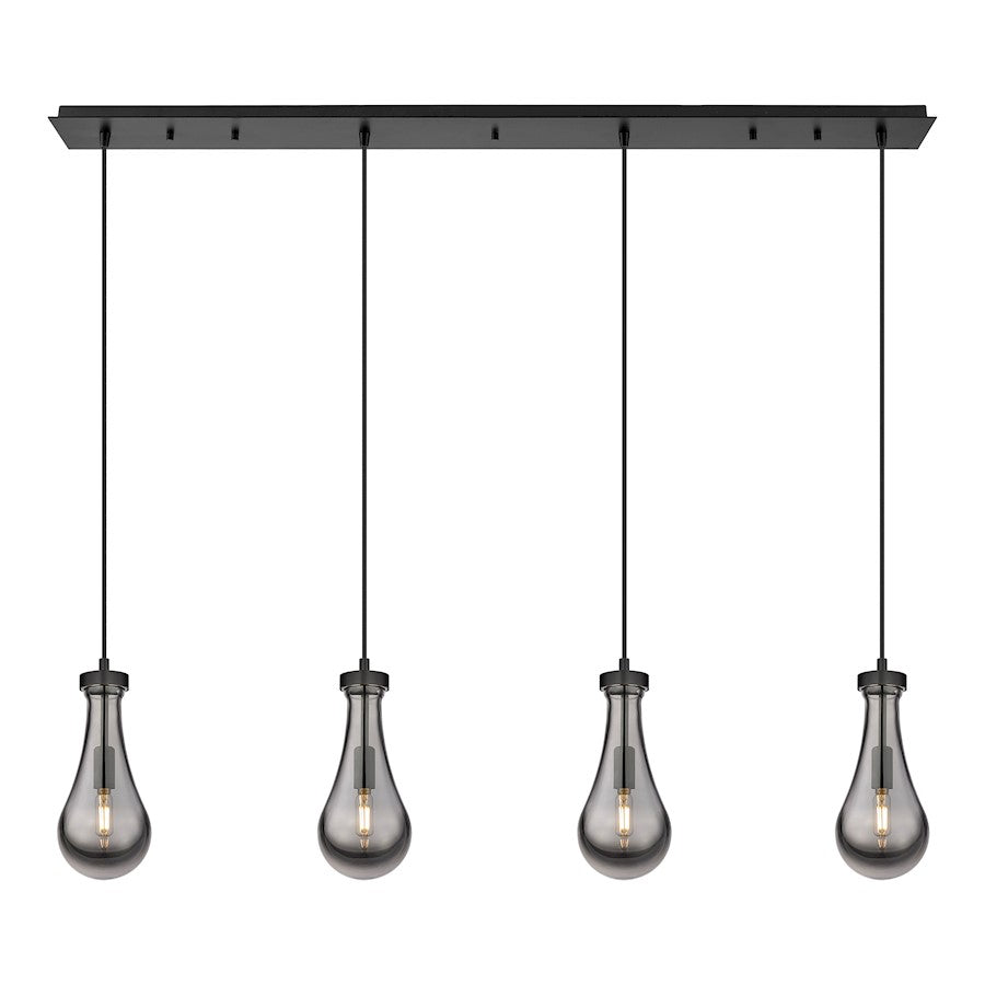 Innovations Owego 4Lt 5" Cord Linear Pendant, BK/SM - 124-451-1P-BK-G451-5SM