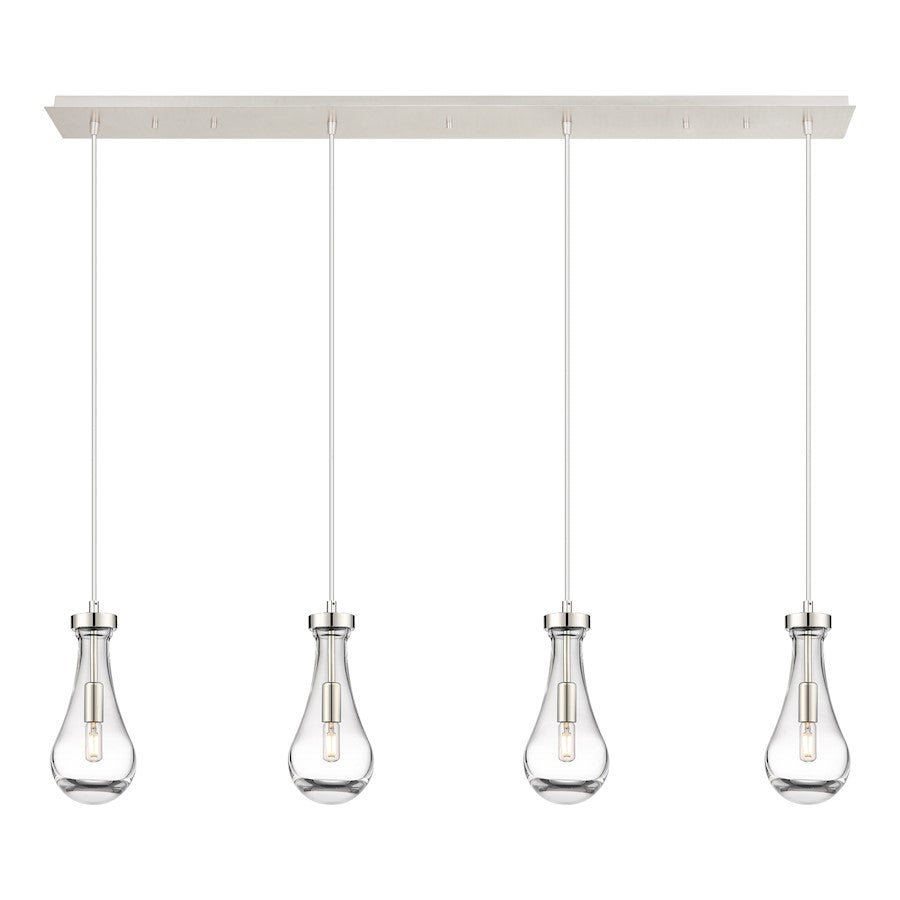 Innovations Owego 4Lt 5" Cord Linear Pendant, PN/Clear - 124-451-1P-PN-G451-5CL