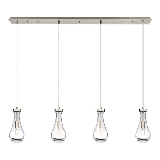 Innovations Owego 4Lt 5" Cord Linear Pendant, SN/Clear - 124-451-1P-SN-G451-5CL