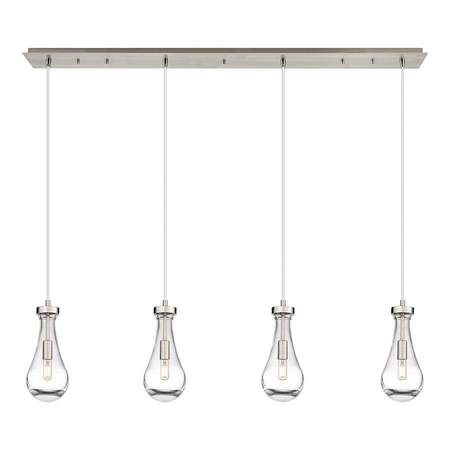 Innovations Owego 4Lt 5" Cord Linear Pendant, SN/Clear - 124-451-1P-SN-G451-5CL