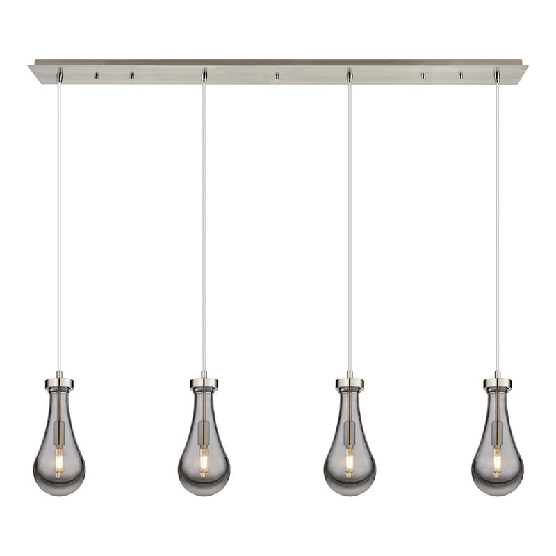 Innovations Owego 4Lt 5" Cord Linear Pendant, SN/Smoke - 124-451-1P-SN-G451-5SM