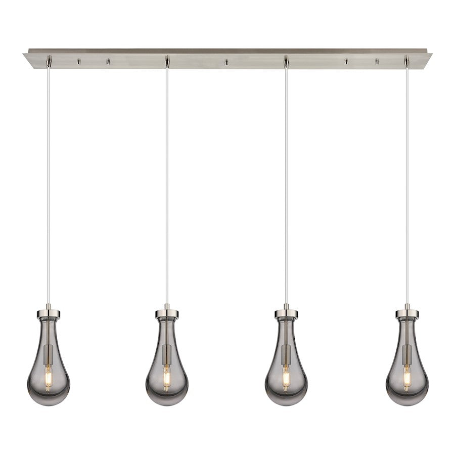 Innovations Owego 4Lt 5" Cord Linear Pendant, SN/Smoke - 124-451-1P-SN-G451-5SM