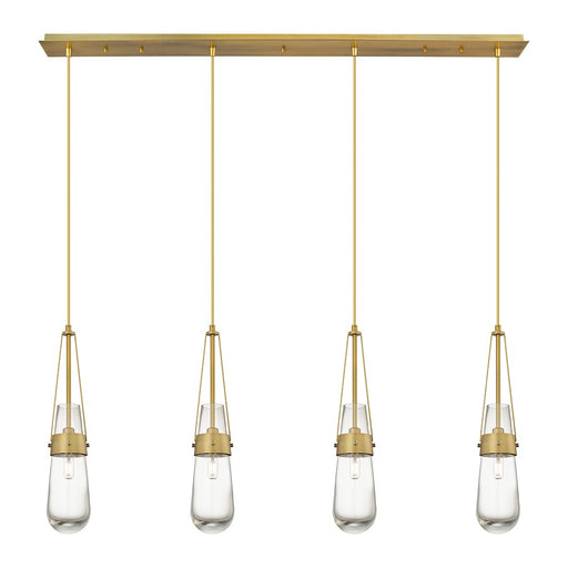 Innovations Milan 4Lt 4" Cord Linear Pendant, BS/CL - 124-452-1P-BB-G452-4CL