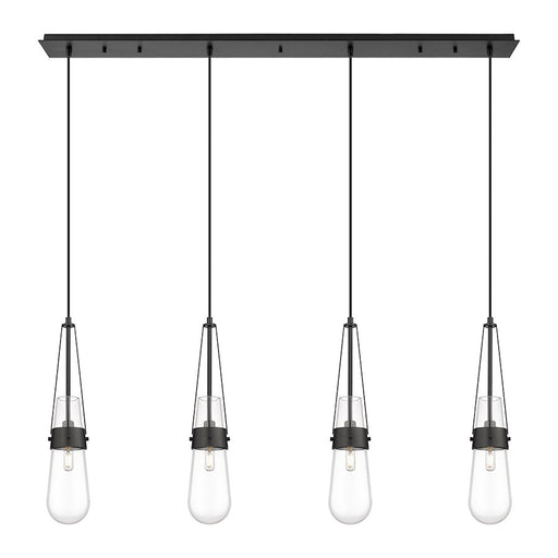 Innovations Milan 4Lt 4" Cord Linear Pendant, BK/CL - 124-452-1P-BK-G452-4CL