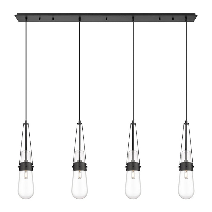 Innovations Milan 4Lt 4" Cord Linear Pendant, BK/CL - 124-452-1P-BK-G452-4CL